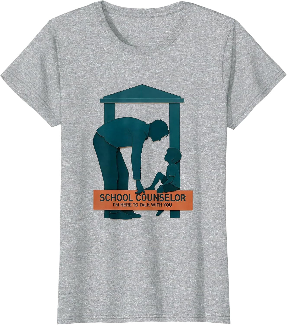 School Counselor I'm Here To Talk With You Support T-Shirt - Heather Grey