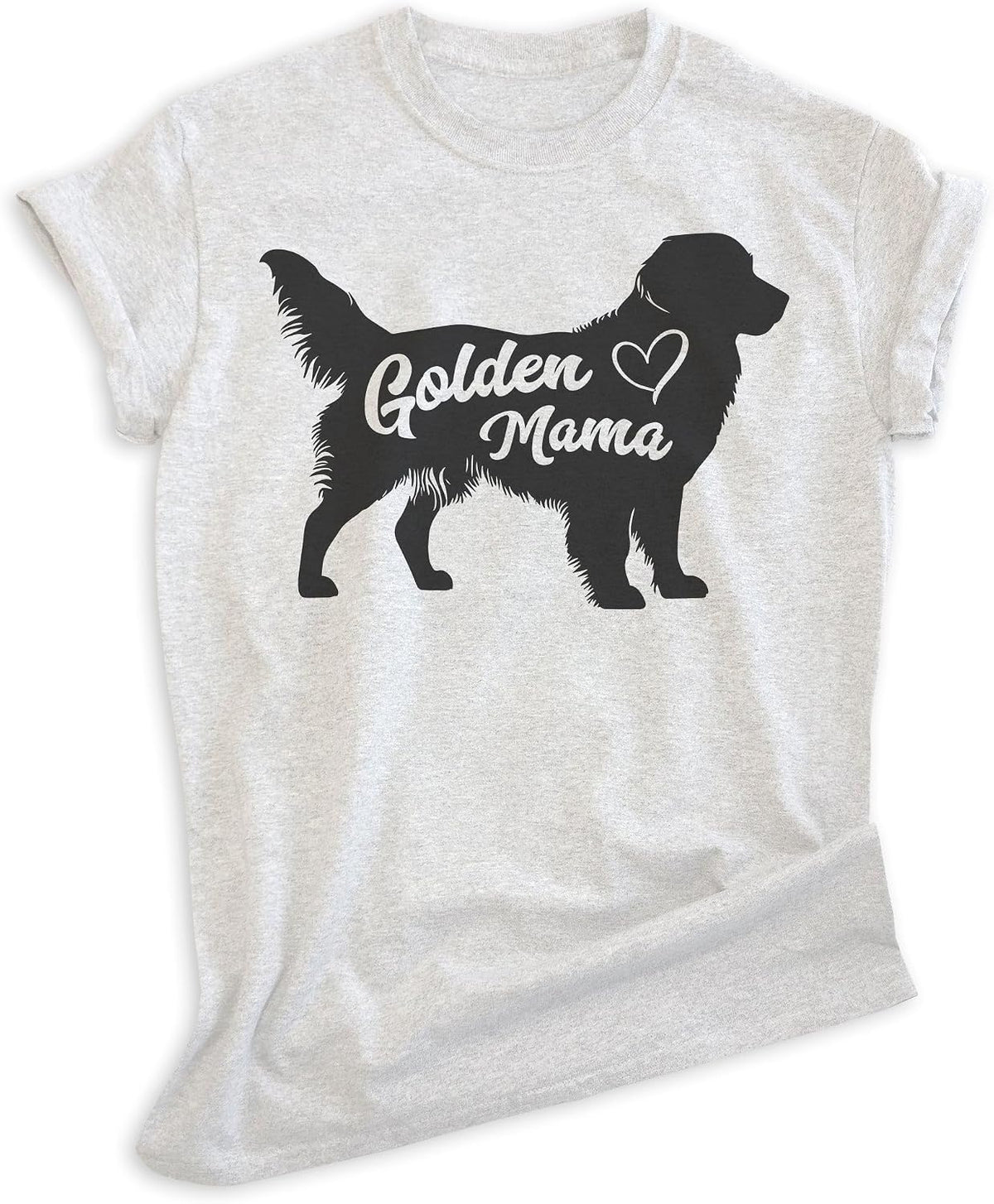 EVERTREE CLOTHING Golden Mama T-Shirt, Unisex Women's Shirt, Golden Retriever Owner, Best Dog Mama Gift - Heather Ash