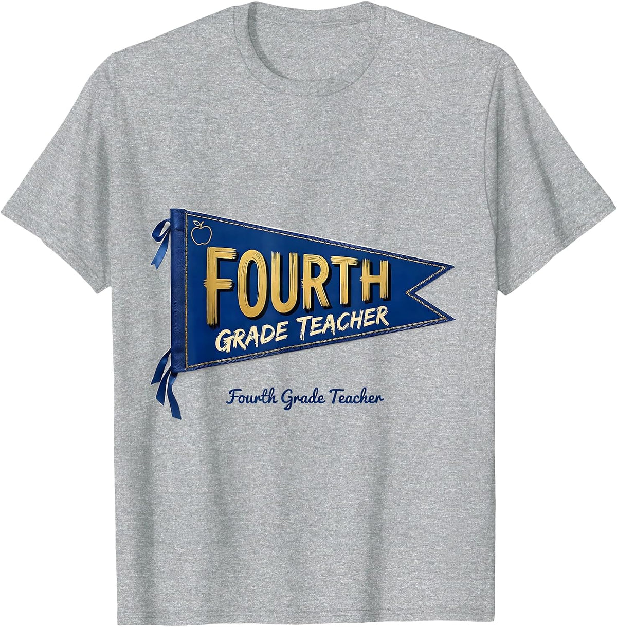 Men's Fourth Grade Teacher Cheerful Whimsical Back to School T-Shirt - Heather Grey