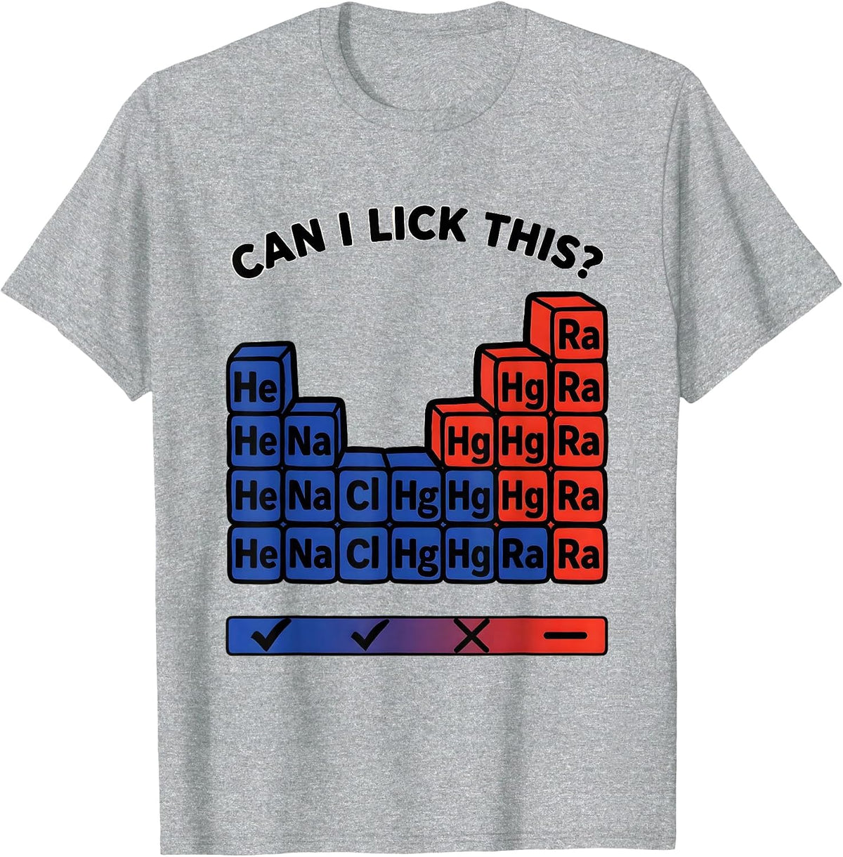Men's Can I Lick This Funny Periodic Table Science Teacher Humor T-Shirt - Heather Grey