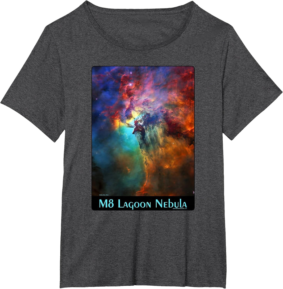 M8 Lagoon Nebula Messier Object 8 Space Astronomy Science T-Shirt - Dark Heather Grey