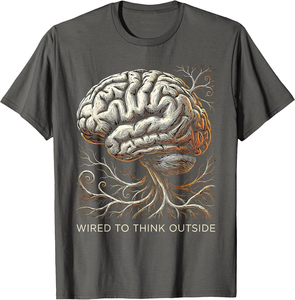 Men's Wired to Think Outside Dyslexia Awareness Design T-Shirt - Asphalt Grey