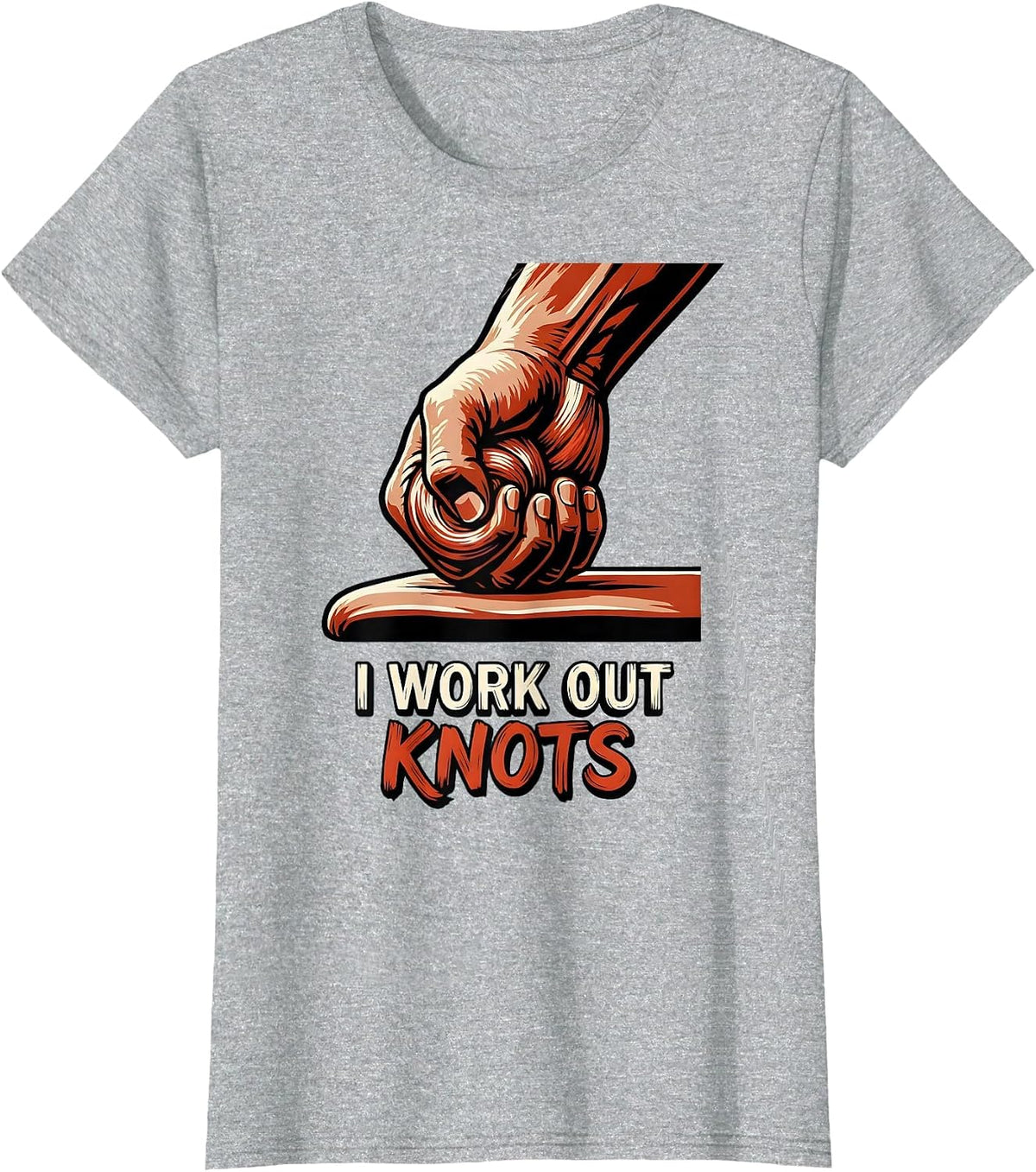 I Work Out Knots Funny Massage Therapist LMT Occupational T-Shirt - Heather Grey