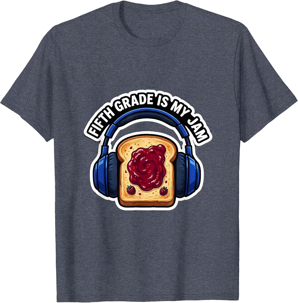 Fifth Grade Is My Jam Retro Back To School Teacher Student T-Shirt - Heather Blue