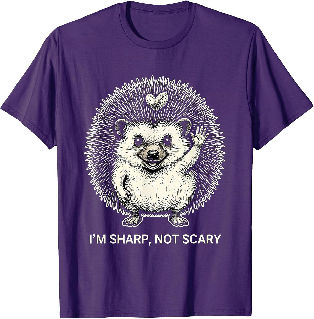 I'm Sharp, Not Scary Cute Hedgehog Lover Humor Funny T-Shirt - Purple