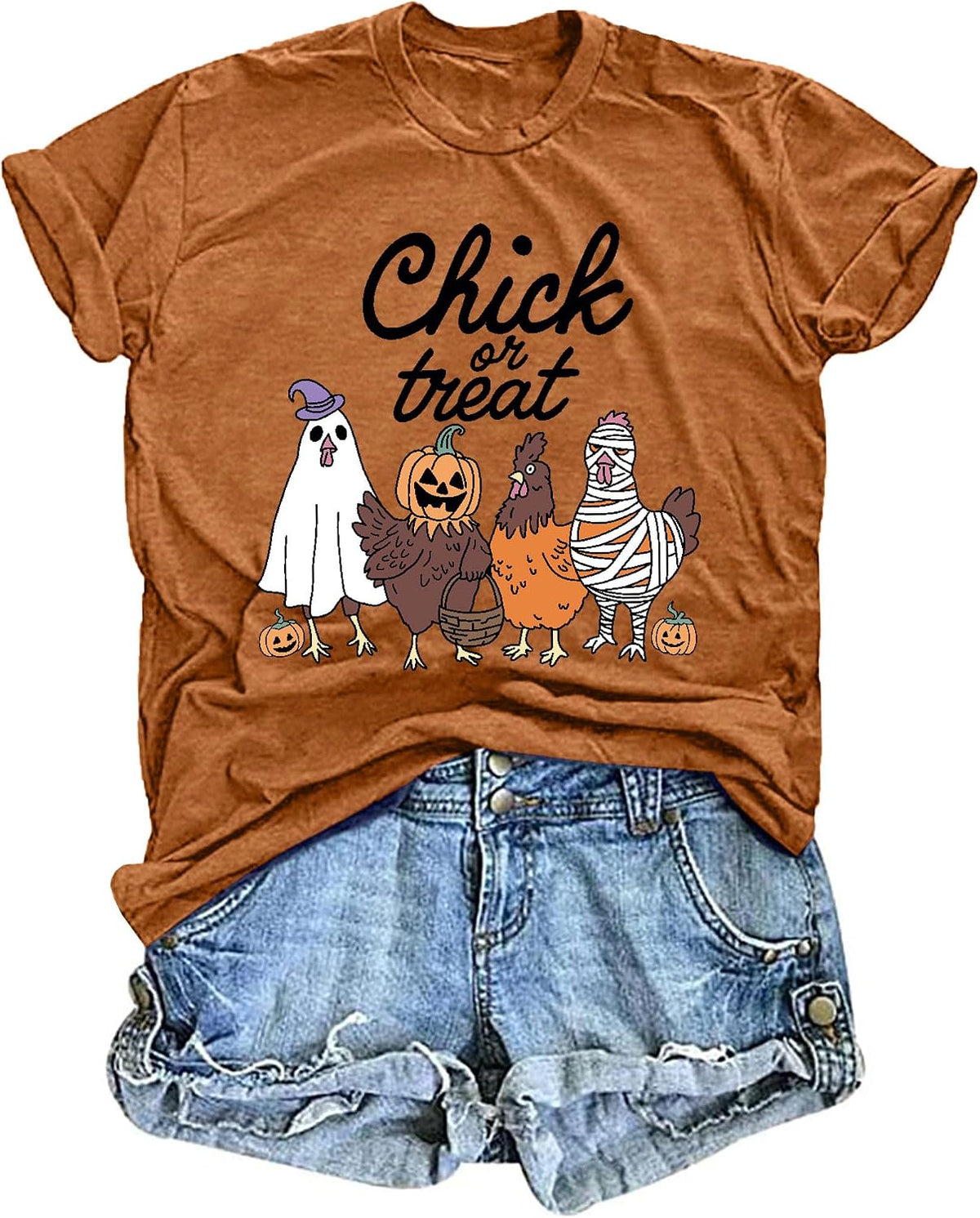 Chicken Shirt for Women Farm Tees Farm Girl T Shirt Funny Chicken Graphic T-Shirt Casual Short Sleeve Tops - Brown