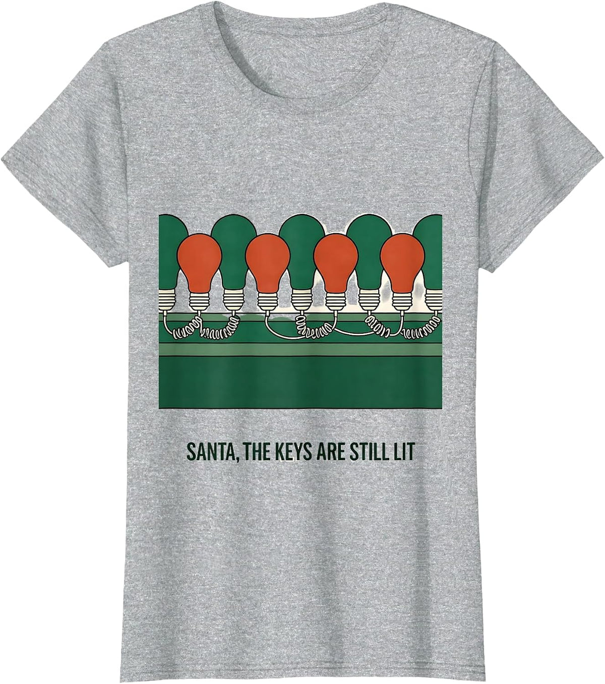 Santa, The Keys Are Still Lit Funny 911 Dispatcher Christmas T-Shirt - Heather Grey