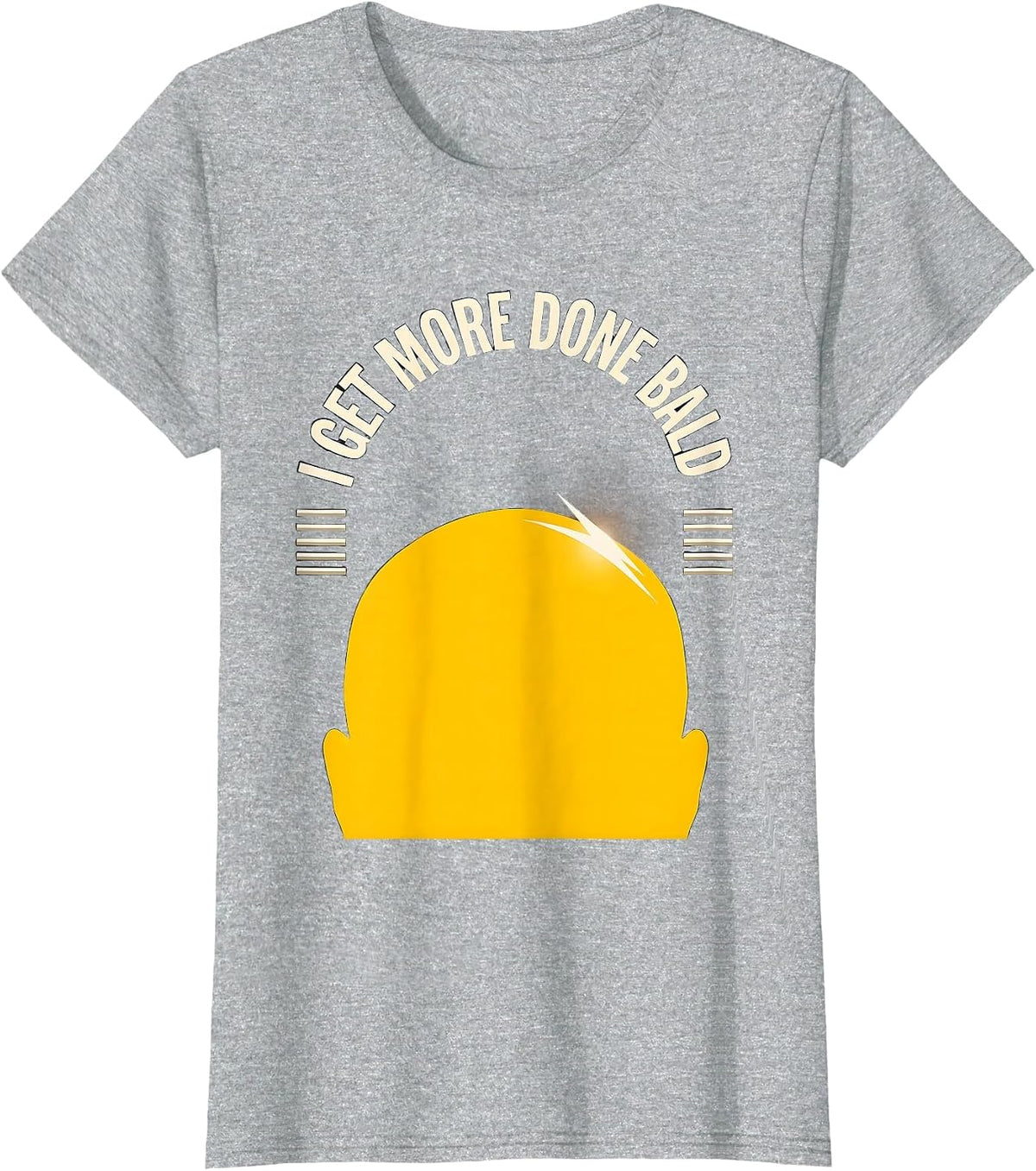I Get More Done Bald Funny Bald Man Barber Humor Gift T-Shirt - Heather Grey