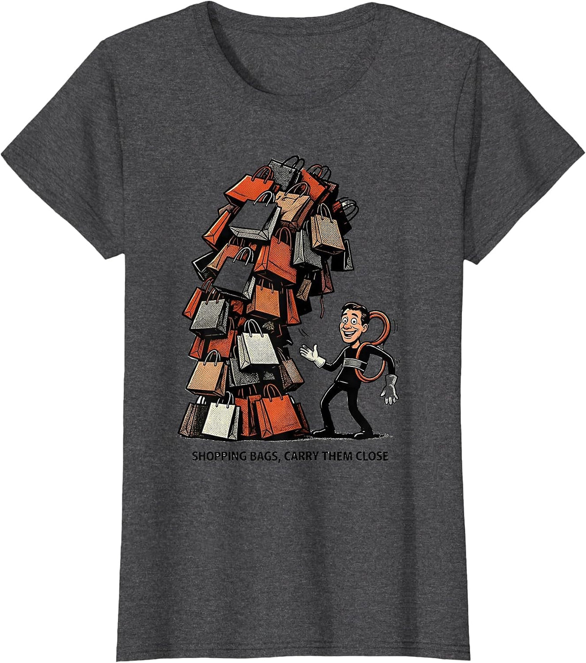 Women's Shopping Bags, Carry Them Close Funny Physical Therapist T-Shirt - Dark Heather Grey