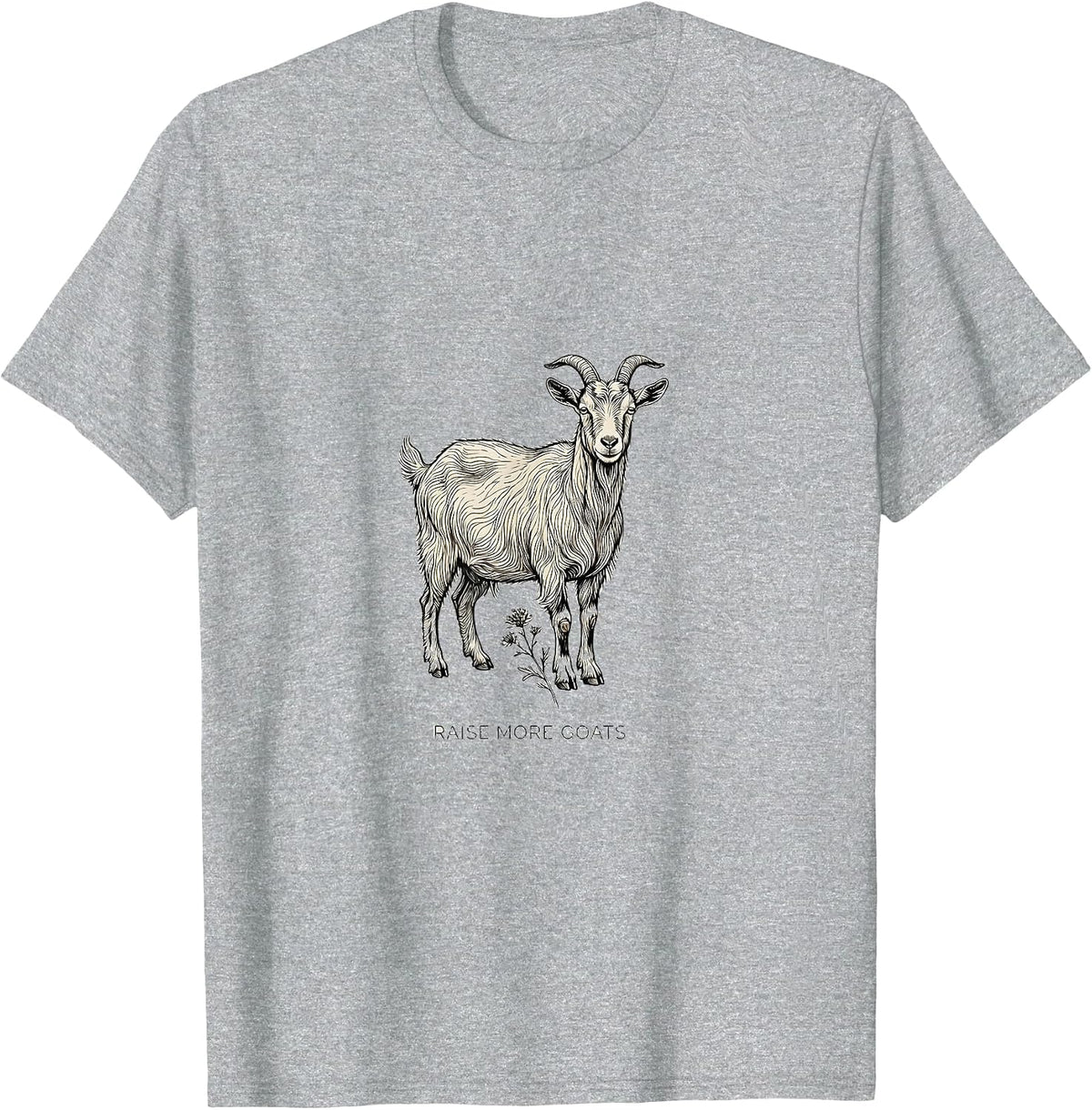Men's Raise More Goats Funny Goat Lover Design T-Shirt - Heather Grey