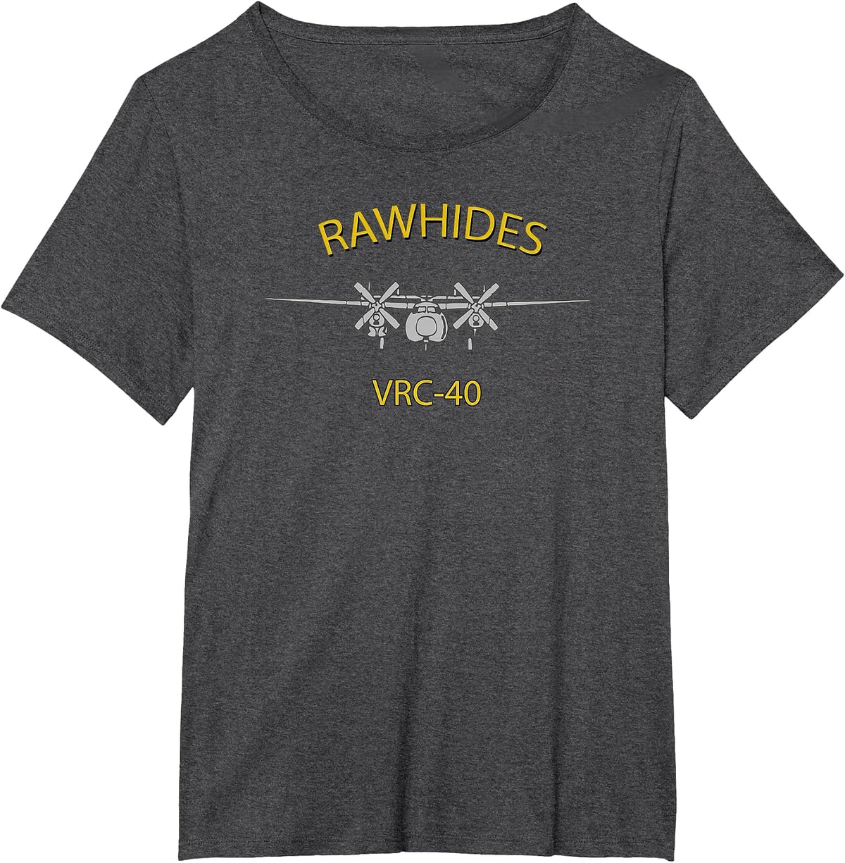 VRC-40 Rawhides C-2 Greyhound Airplane Squadron T-Shirt T-Shirt - Dark Heather Grey