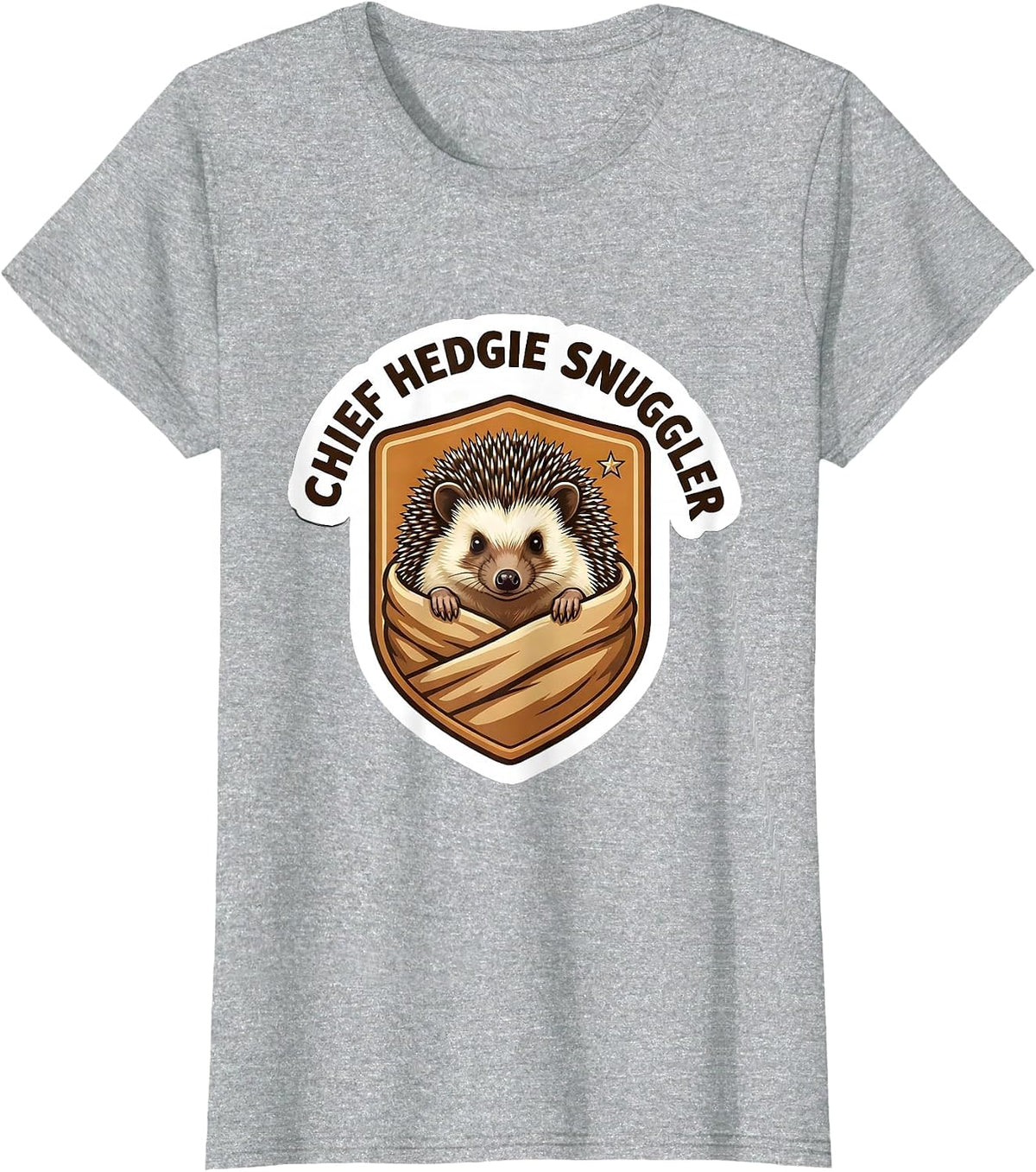 Chief Hedgie Snuggler Cute Hedgehog Pet Lover Humor T-Shirt - Heather Grey