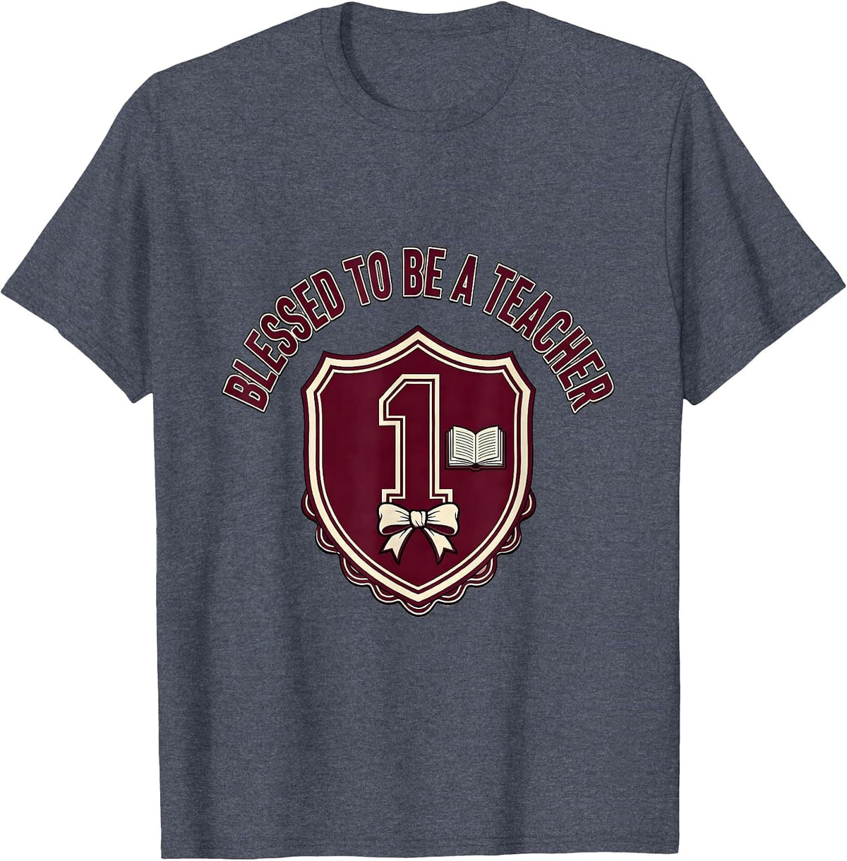 Blessed To Be A Teacher Elementary Design T-Shirt - Heather Blue