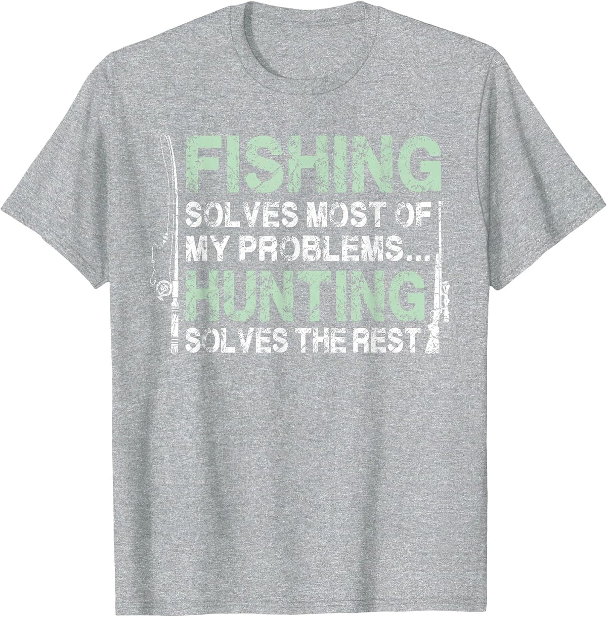 Funny Fishing Hunting Shirts for Men Hunters and Fishermen T-Shirt - Heather Grey