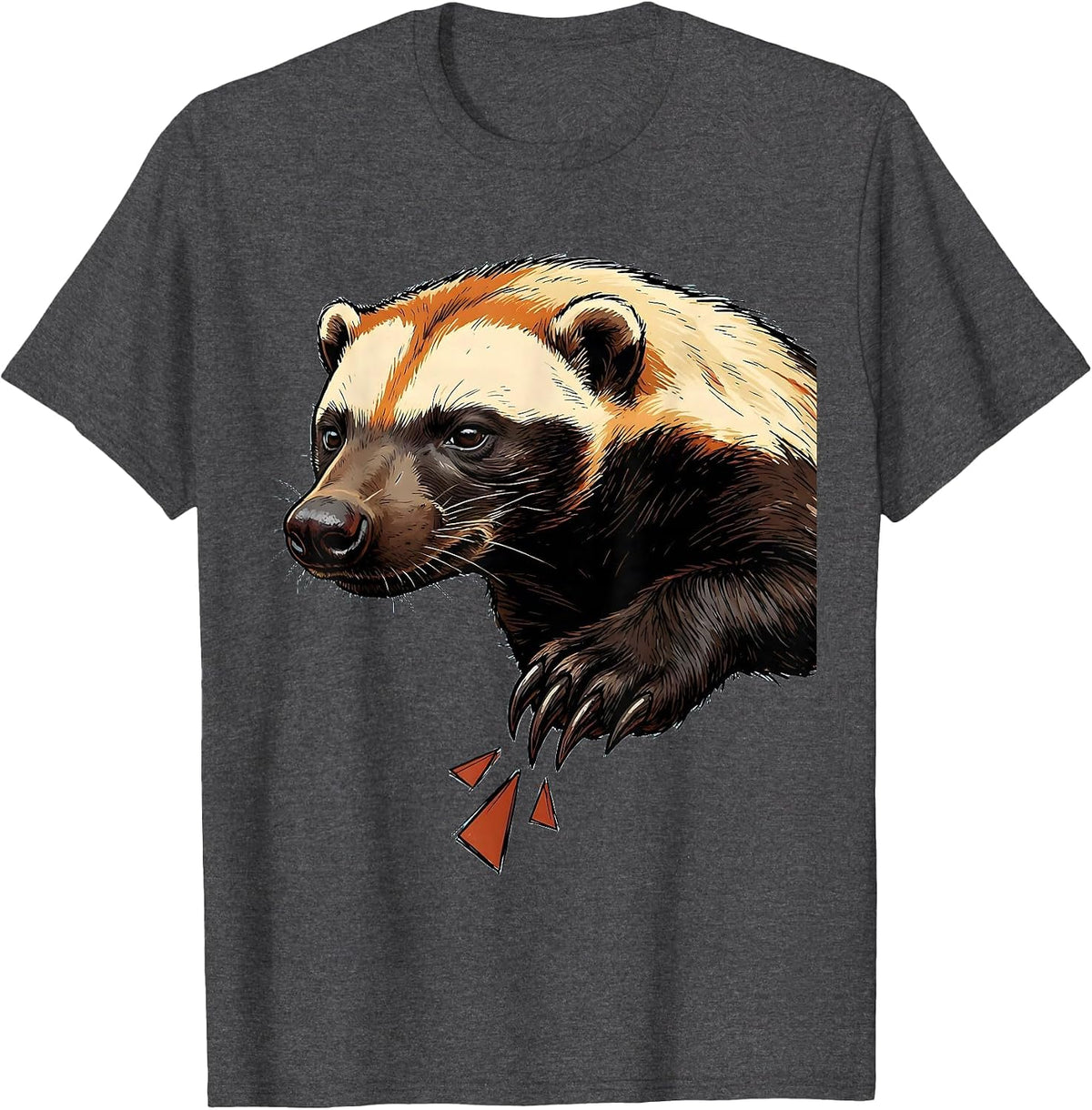 Oversized Honey Badger Wild Animal Humor T-Shirt - Dark Heather Grey