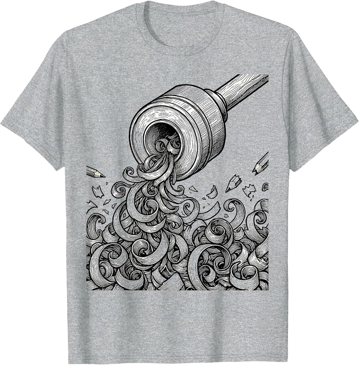 Men's 4th Grade Teacher Colorful Pencil Sharpener Art T-Shirt - Heather Grey