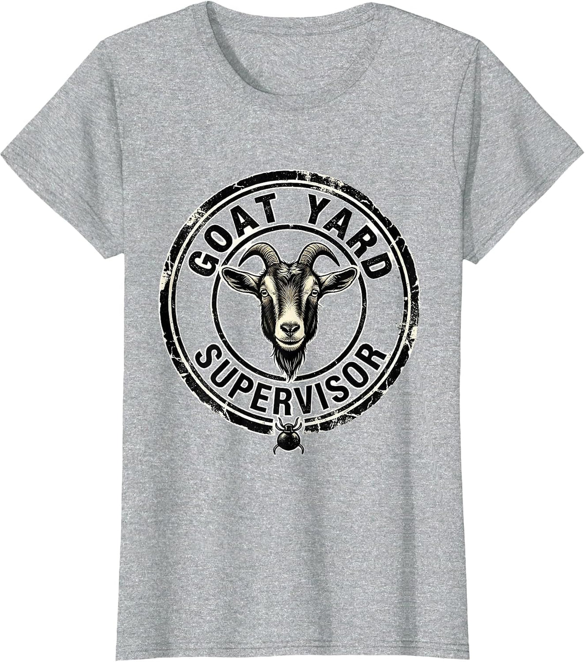 Women's Goat Yard Supervisor Funny Goat Lover Farm Animal Humor T-Shirt - Heather Grey