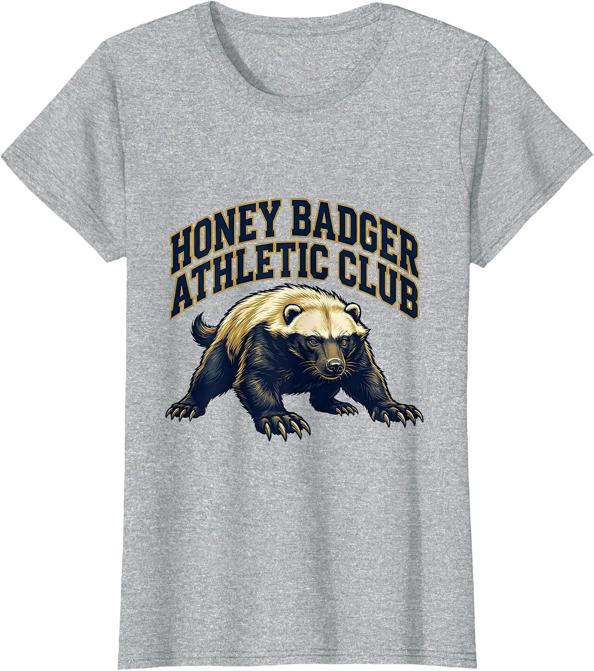 Women's Honey Badger Athletic Club Funny Wildlife Animal Lover Gift T-Shirt - Heather Grey