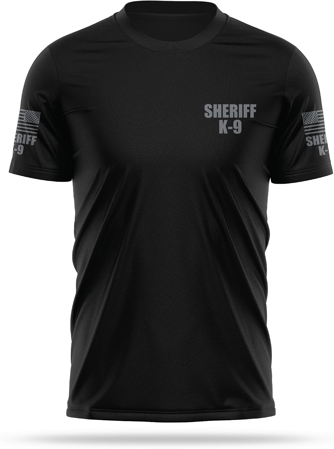 13Fifty Sheriff K9 Training Utility Tee, Moisture Wicking - Black & Gray