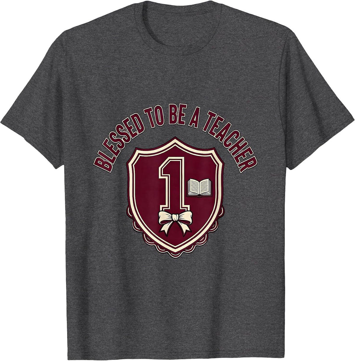 Blessed To Be A Teacher Elementary Design T-Shirt - Dark Heather Grey