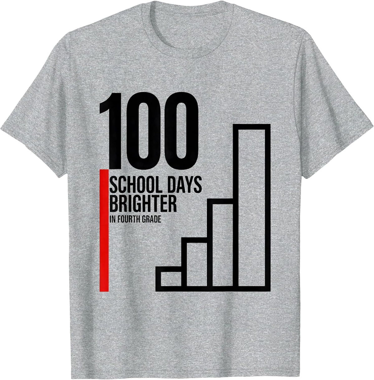 Men's 100 School Days Brighter In Fourth Grade Retro T-Shirt - Heather Grey