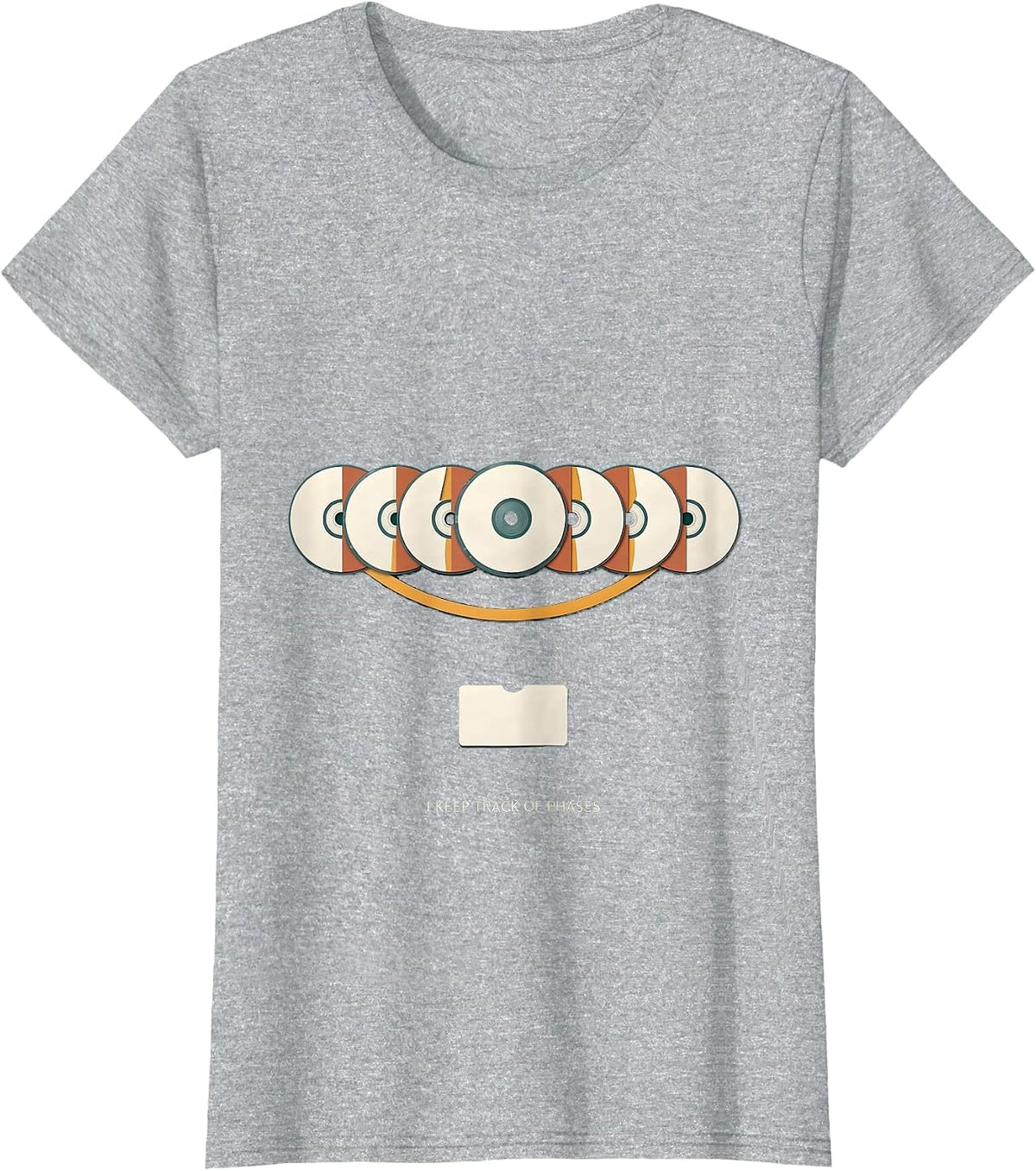 I Keep Track Of Phases Astronomy Science Teacher Lunar Cycle T-Shirt - Heather Grey