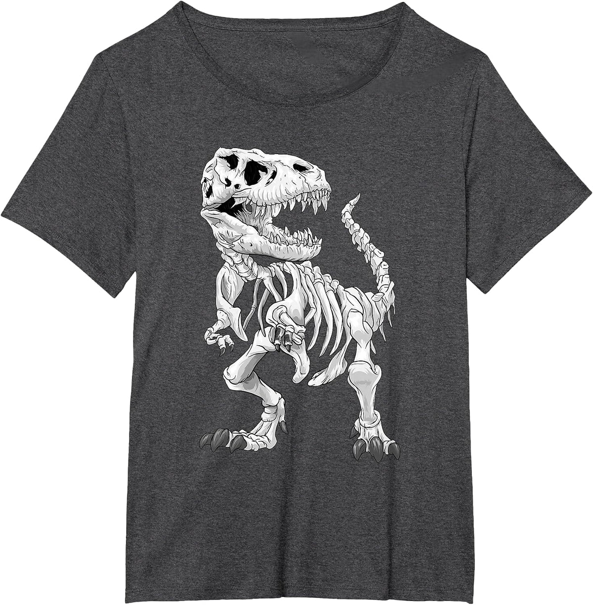 T-Rex Skeleton Dino Bones Paleontologist Fossil Dinosaur T-Shirt - Dark Heather Grey