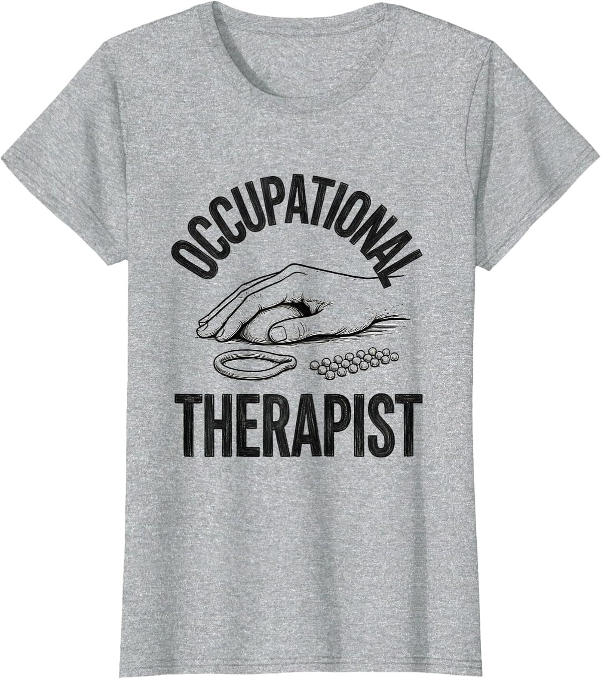 Occupational Therapist Retro Line Art OT Month Gift T-Shirt - Heather Grey