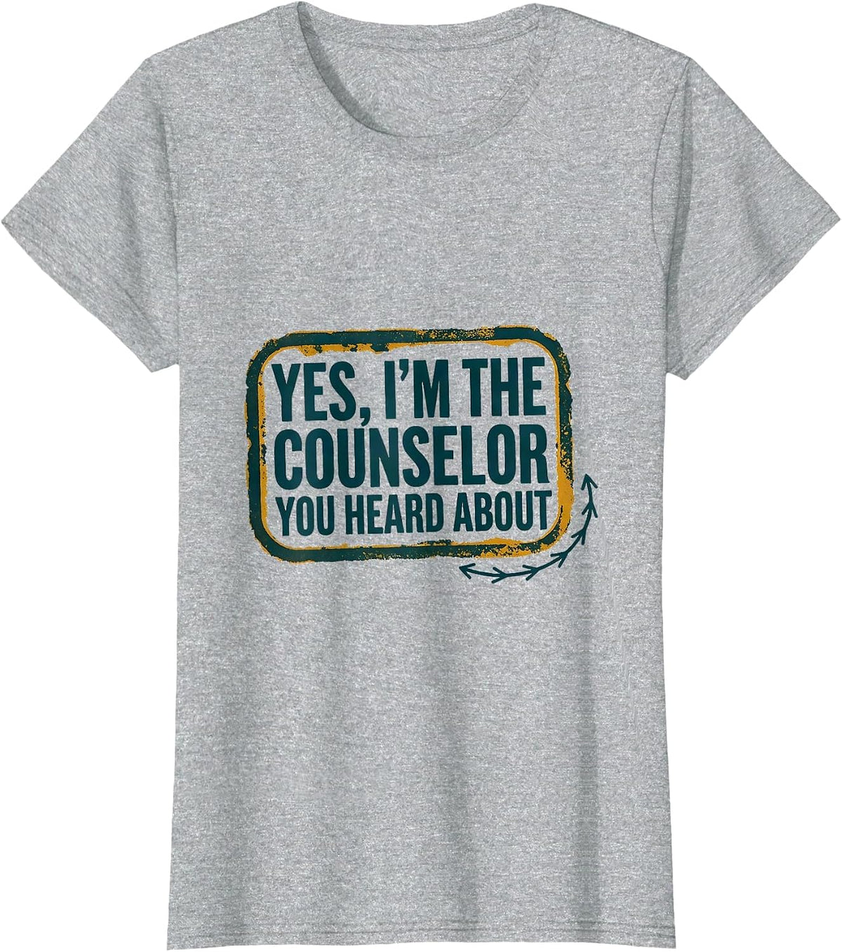 Yes, I'm The Counselor You Heard About Groovy Retro School T-Shirt - Heather Grey