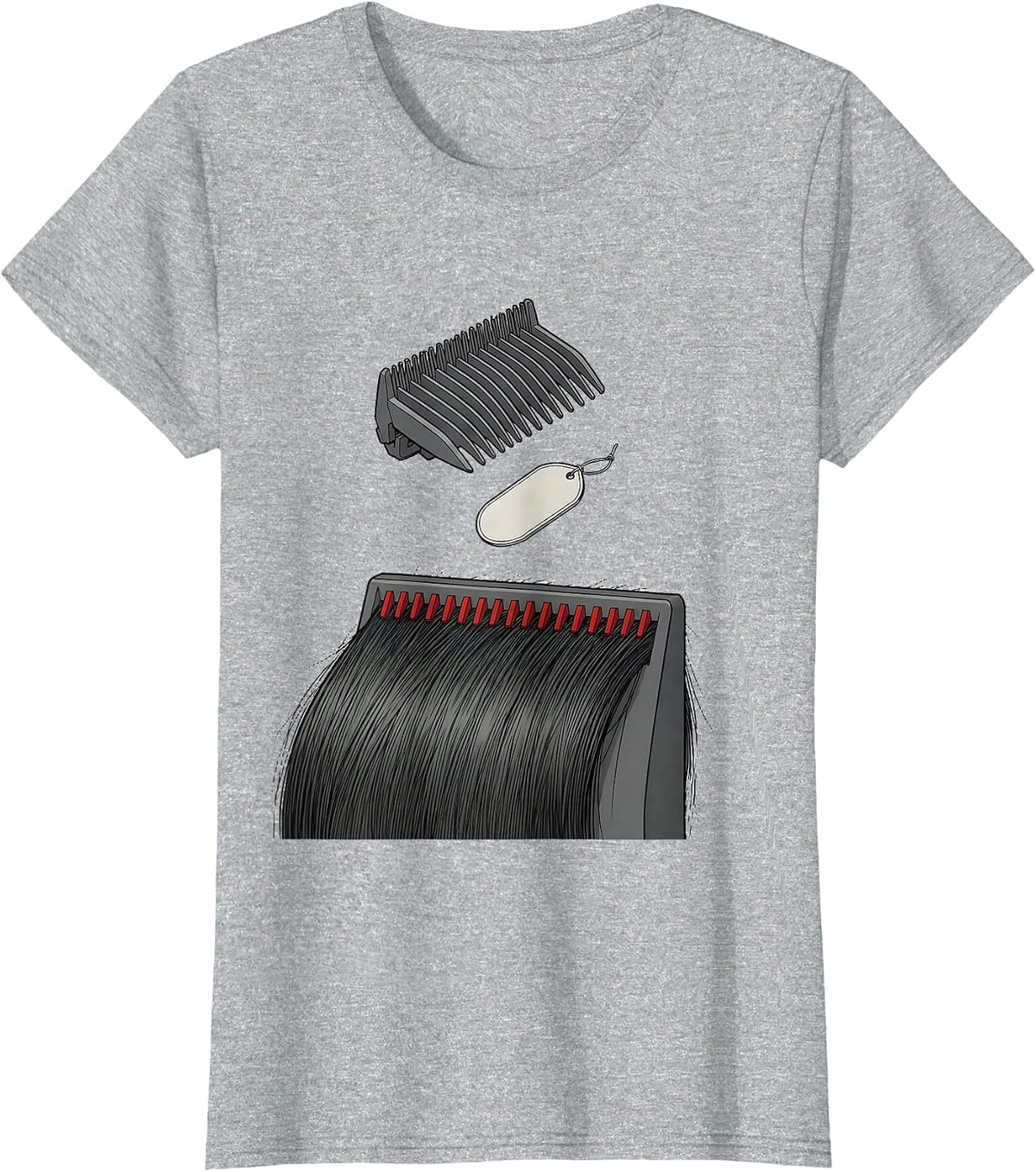 Exploded Hair Assembly Technical Humor Hairdresser Gift T-Shirt - Heather Grey