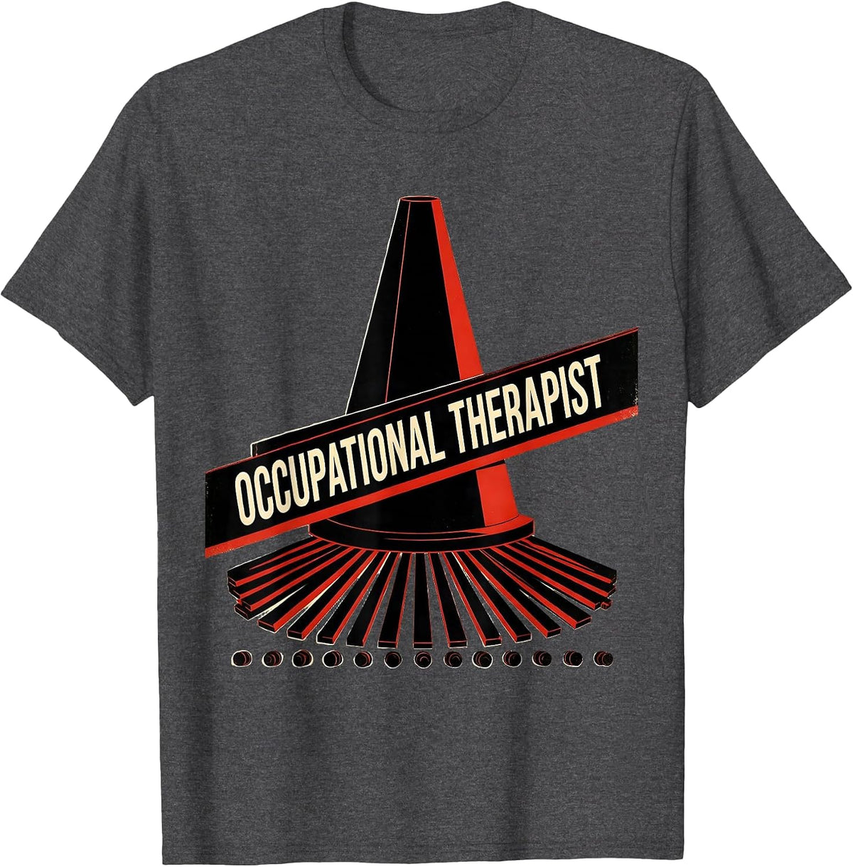 Men's Occupational Therapist Constructivist Poster OT Work Pride T-Shirt - Dark Heather Grey