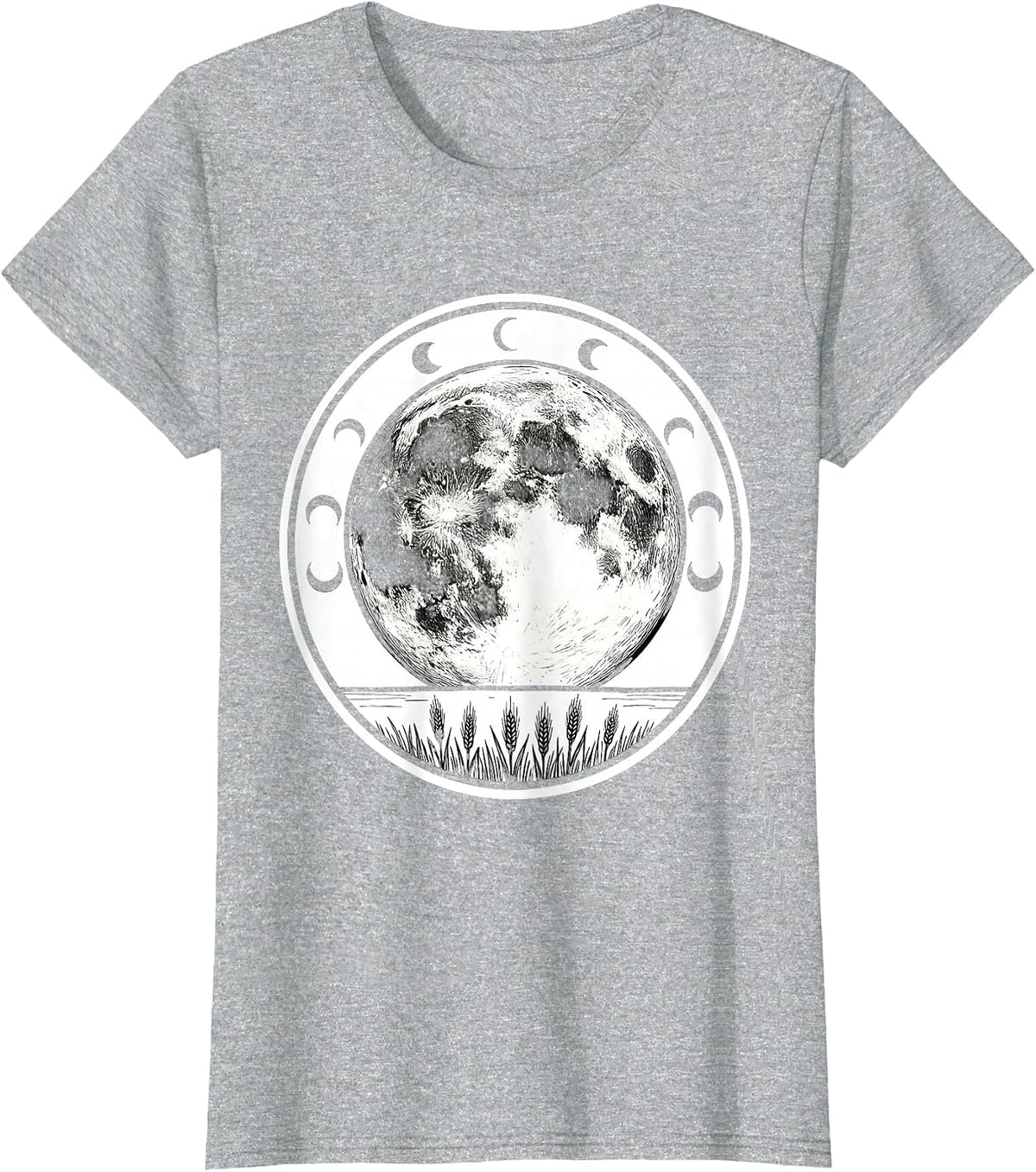 Women's Lunar Cycle Moon Phase Astronomy Astrology Celestial T-Shirt - Heather Grey