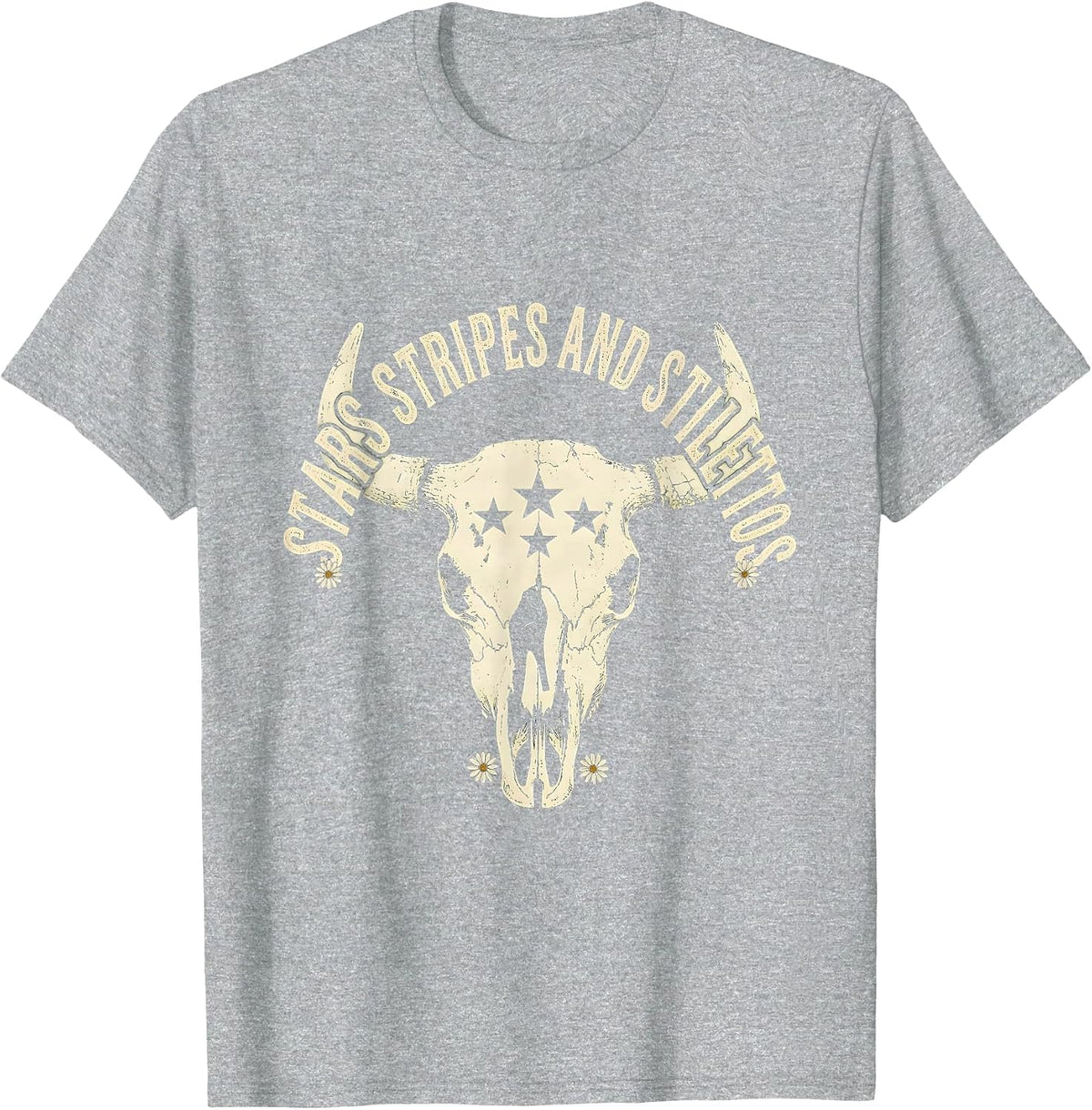 Men's Stars Stripes and Stilettos Patriotic Design T-Shirt - Heather Grey