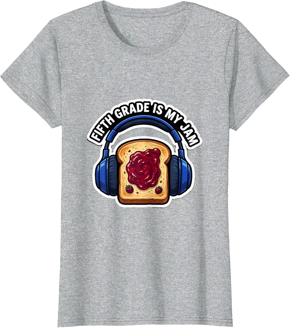 Fifth Grade Is My Jam Retro Back To School Teacher Student T-Shirt - Heather Grey