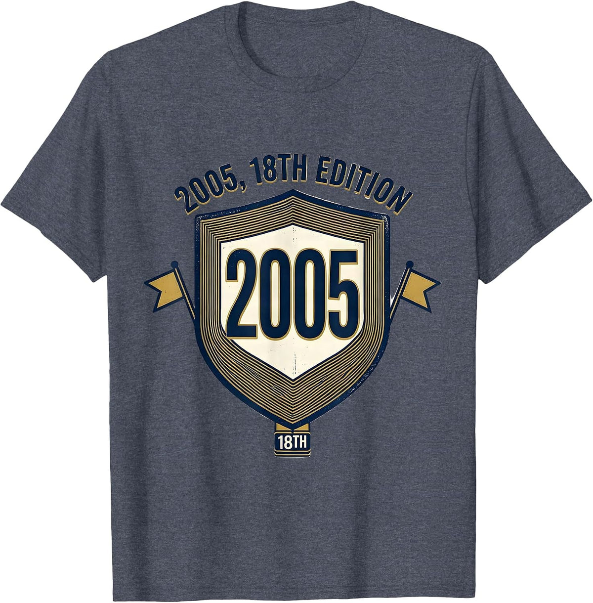 2005 18th Edition Vintage Numbered Birthday Milestone Humor T-Shirt - Heather Blue