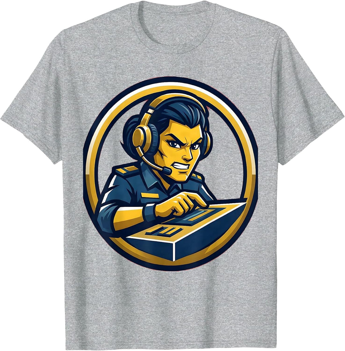 Men's 911 Dispatcher Headset Control Panel Graphic T-Shirt - Heather Grey