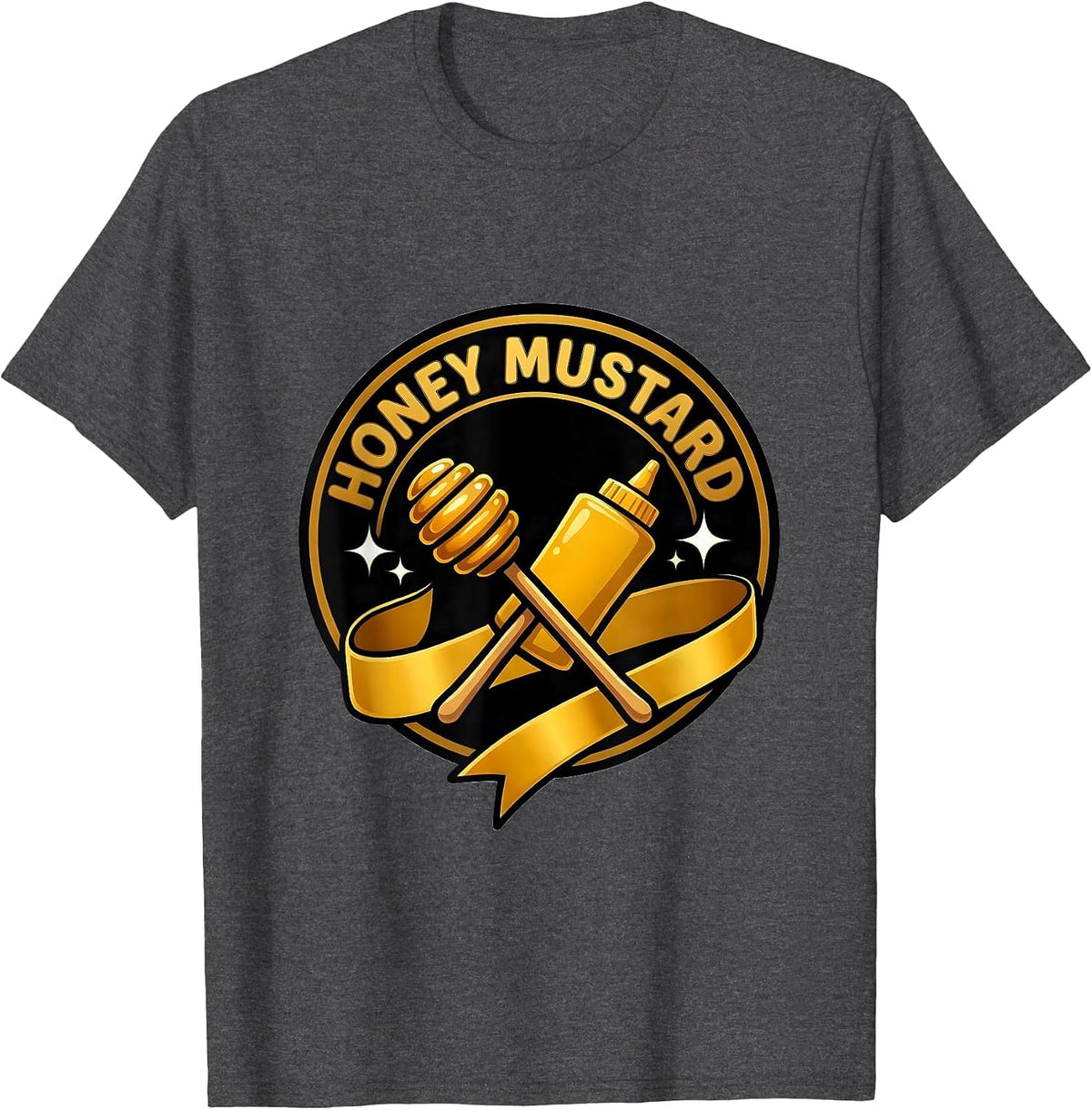 HONEY MUSTARD Cartoon Halloween Condiment Group Costume T-Shirt - Dark Heather Grey