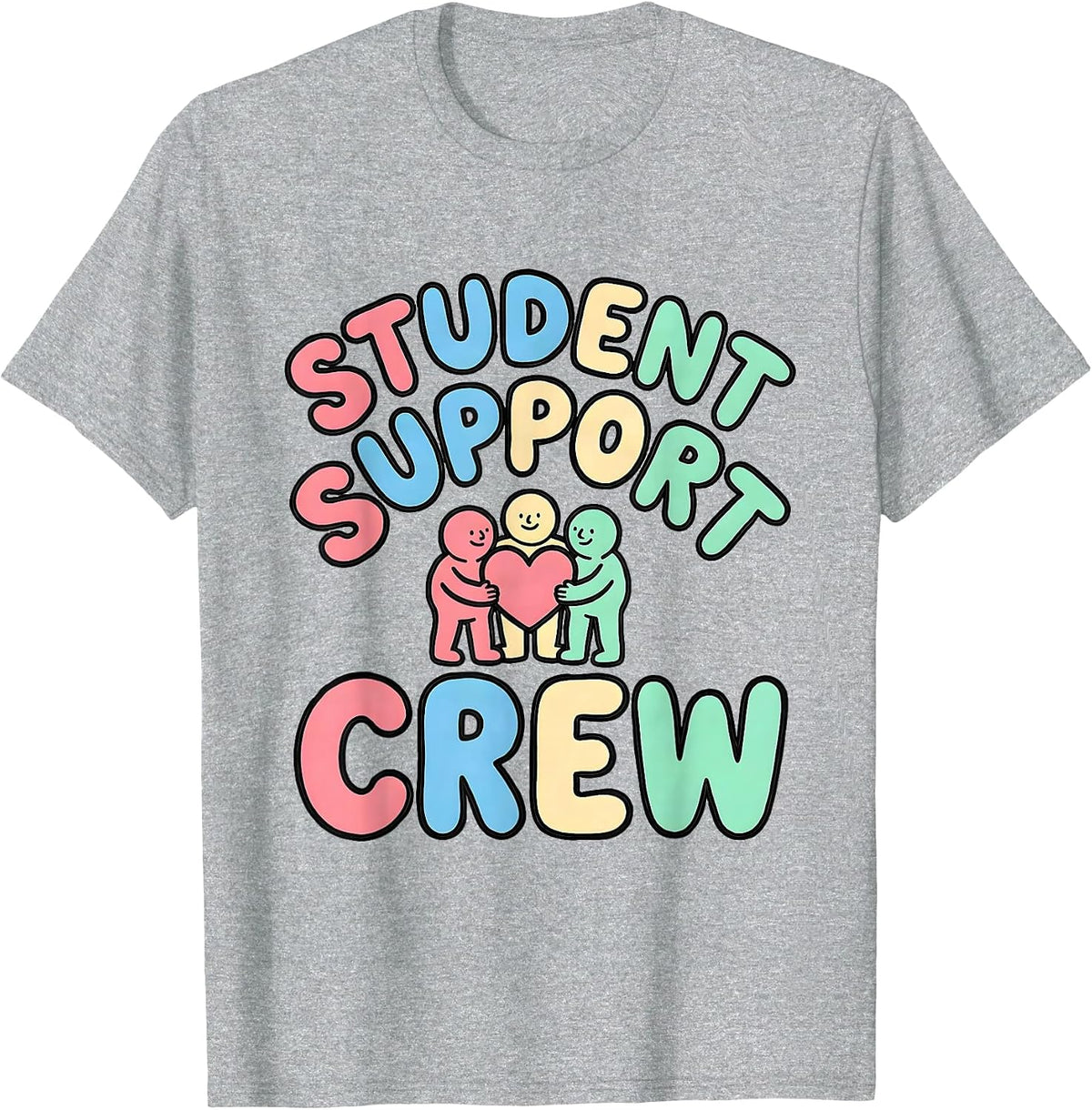 Men's Student Support Crew Playful School Counselor Mental Health T-Shirt - Heather Grey