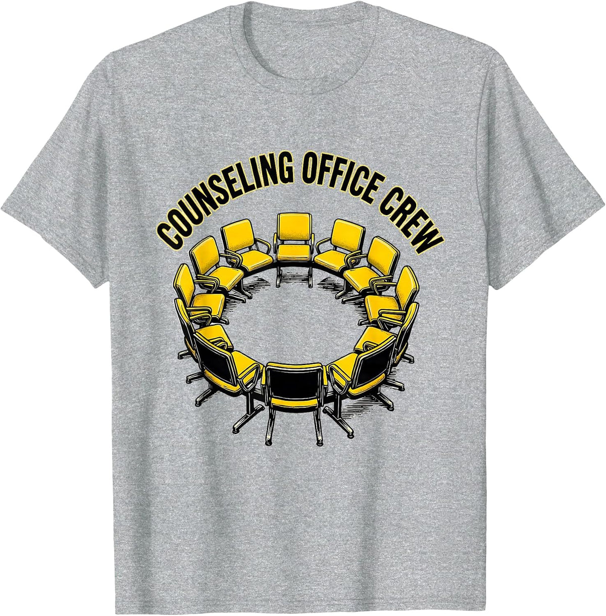 Men's Counseling Office Crew Retro Groovy School Counselor Humor T-Shirt - Heather Grey