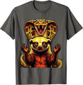 Honey Badger Shrug vs Cobra Don't Care Graphic T-Shirt - Asphalt Grey