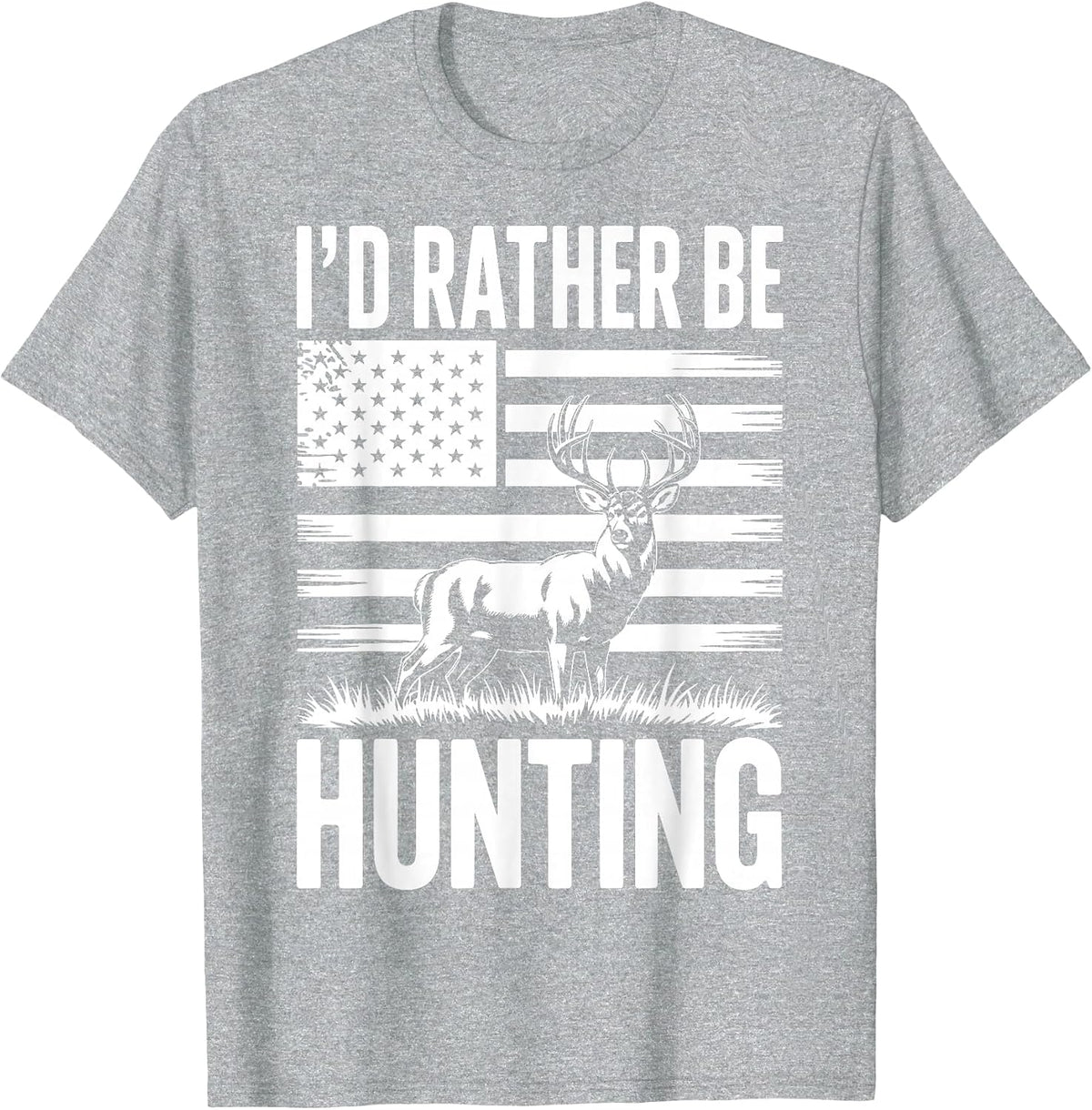 I'd Rather Be Hunting T-Shirt - Heather Grey