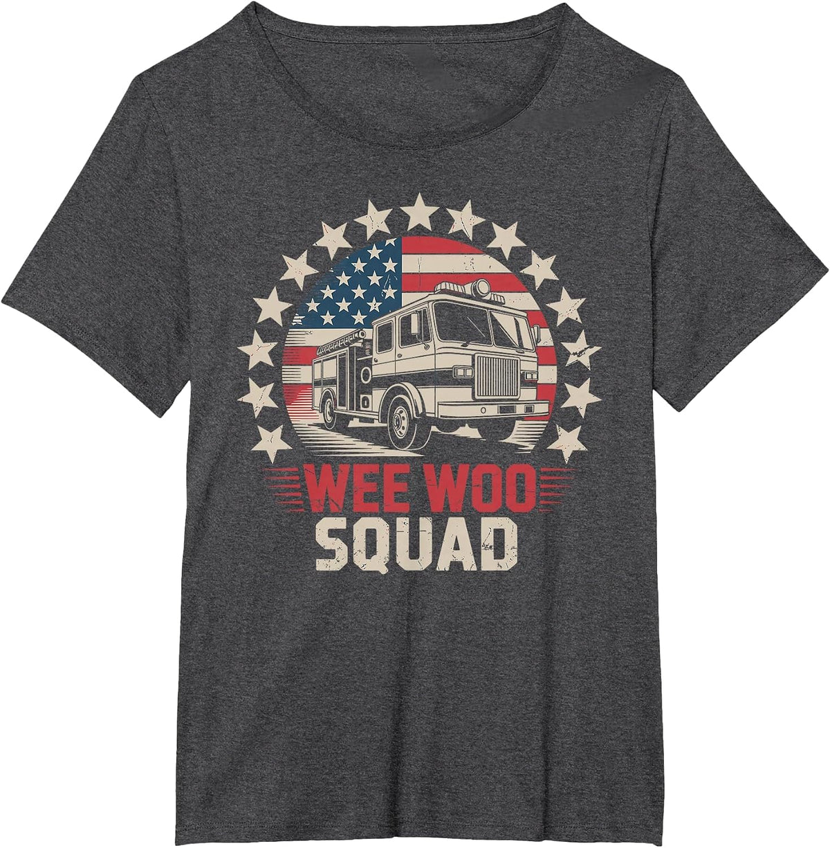 Wee Woo Squad Firefighter T-Shirt - Dark Heather Grey