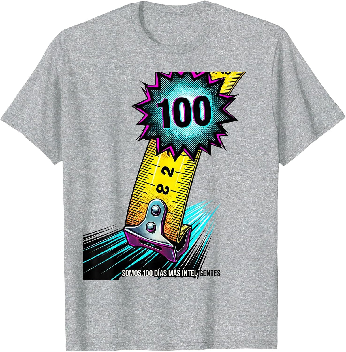 Men's Somos 100 Días Más Inteligentes Spanish Teacher Pop Art T-Shirt - Heather Grey