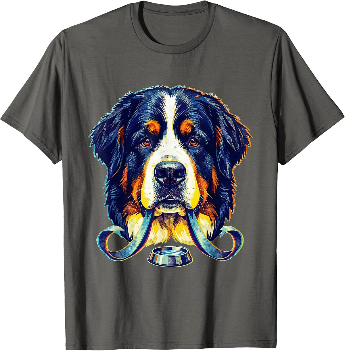 Bernedoodle Jowls Bernese Mountain Dog Owner Humor T-Shirt - Asphalt Grey
