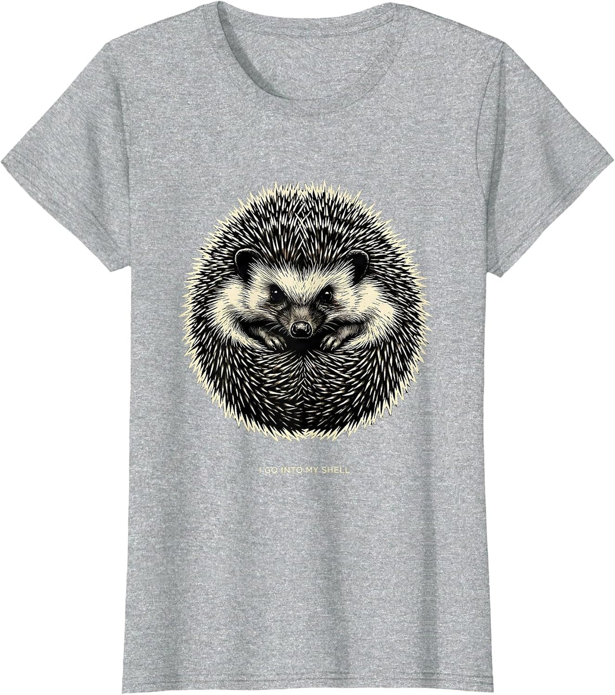 I Go Into My Shell Funny Hedgehog Lover Animal Humor T-Shirt - Heather Grey