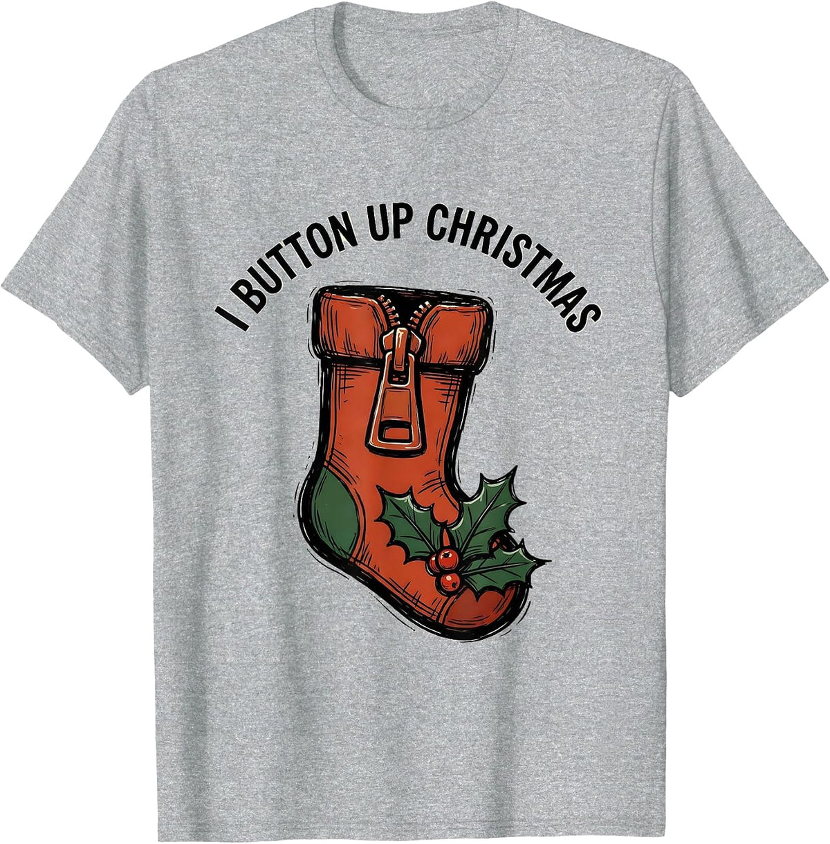 Men's I Button Up Christmas Occupational Therapist OT Holiday T-Shirt - Heather Grey