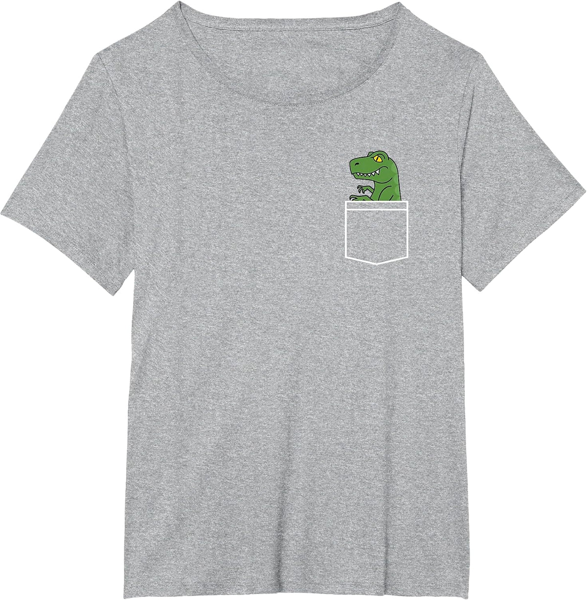 Dinosaur - Minimalistic Pocket Design - Funny Dino Classic T-Shirt - Heather Grey