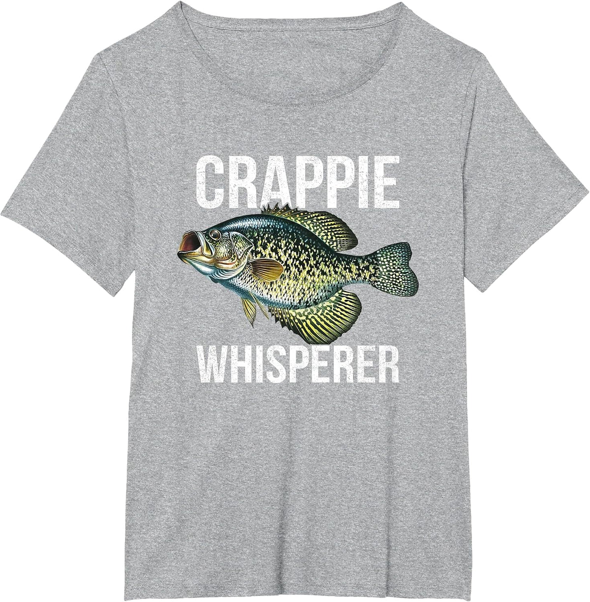 Crappie Whisperer, Crappie Fishing T-Shirt - Heather Grey