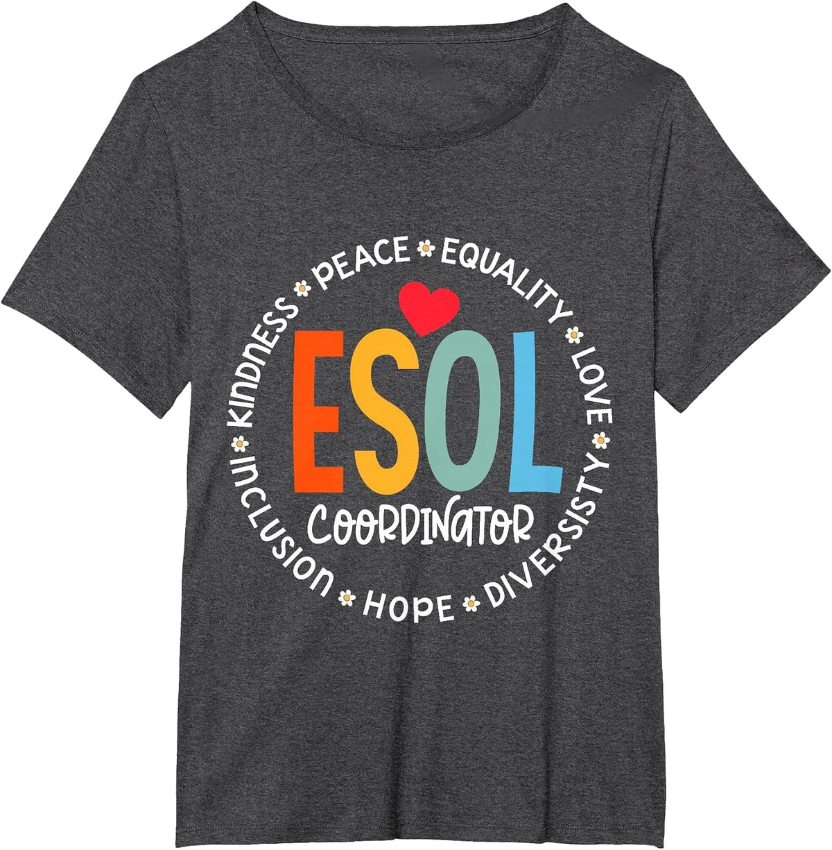 Back to School Crew Students - ESOL Coordinator Teacher T-Shirt - Dark Heather Grey