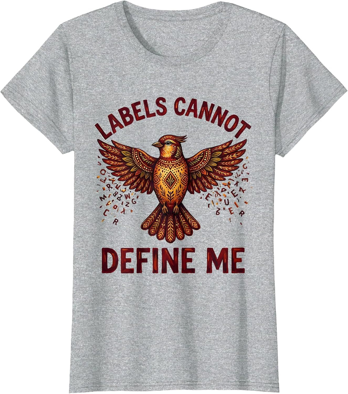 Women's Labels Cannot Define Me Dyslexia Awareness Design T-Shirt - Heather Grey